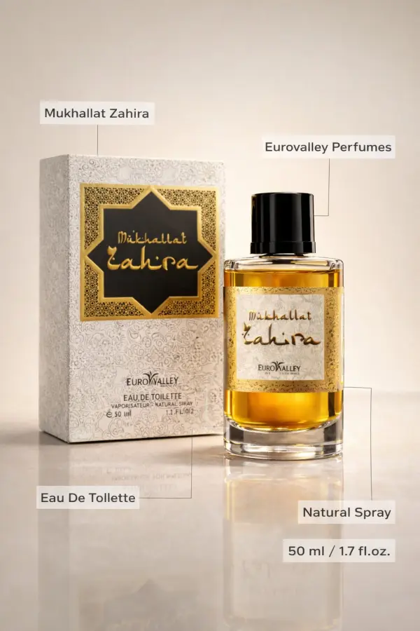 Euro Valley Mukhallat Zahira Eau de Toilette 50ml – Luxury Arabian Amber Fragrance - Image 3 - Ruby Online