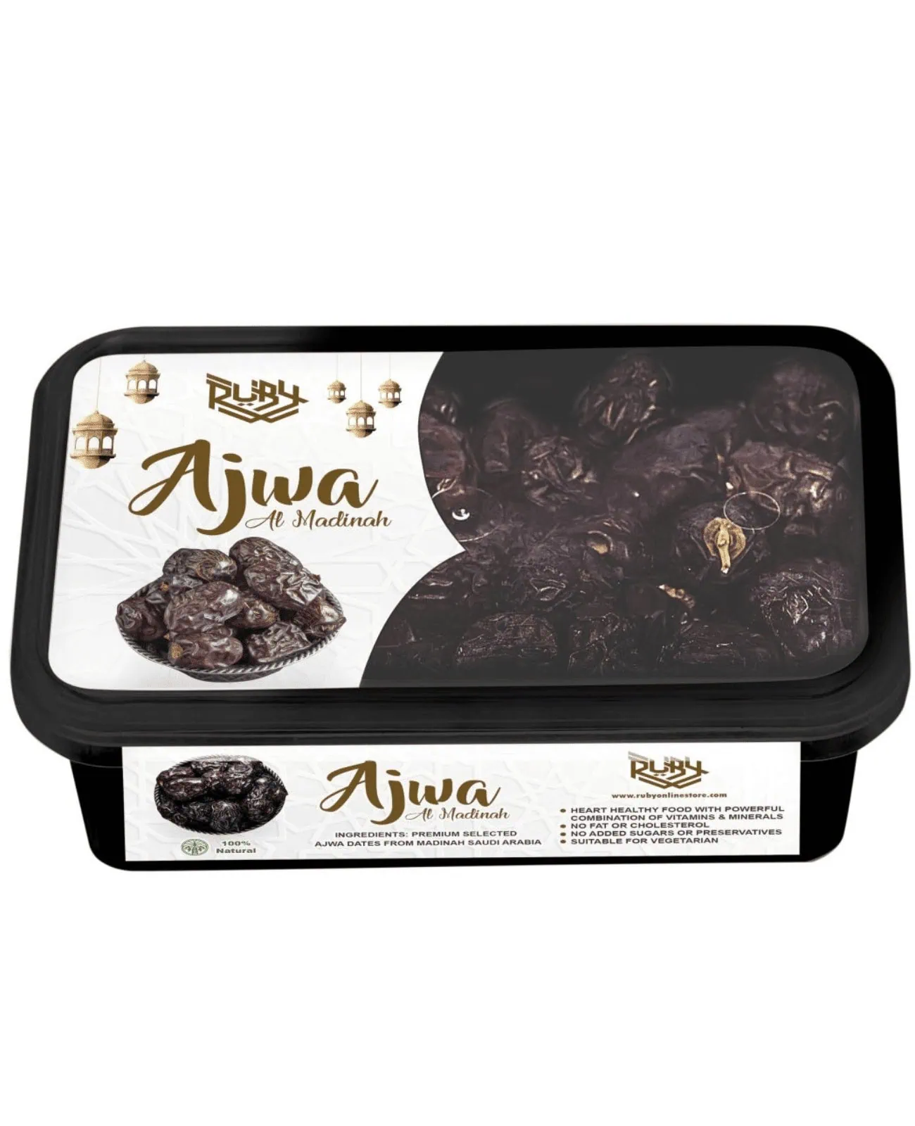 Premium Ajwa Dates from Madinah – 500g and 1kg Fresh Soft Khajoor in Airtight Container