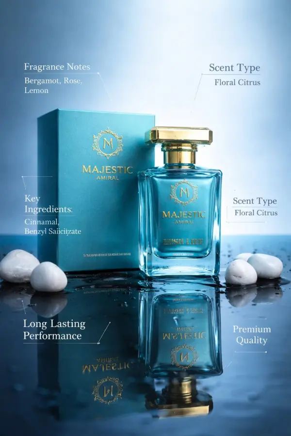 Majestic Perfumes Lush Life Eau de Parfum 50ml – Fresh Aqua Citrus Luxury Fragrance - Image 2 - Ruby Online