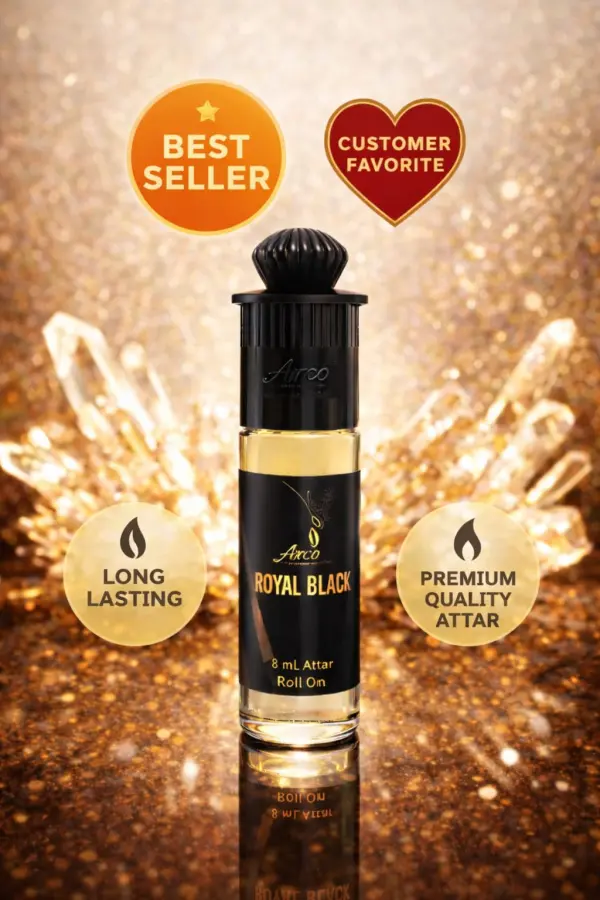 Royal Black Premium Attar Roll-On Perfume Oil 8ml – Long Lasting Alcohol Free Luxury Fragrance - Image 3 - Ruby Online