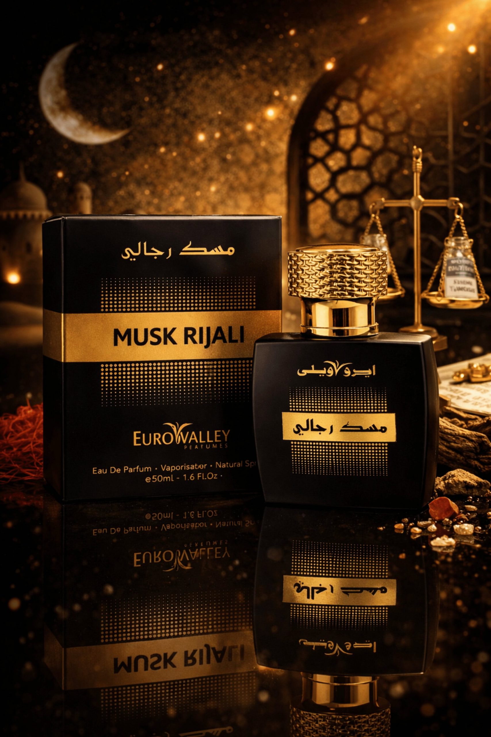 Euro Valley Musk Rijali Eau de Parfum 50ml – Premium Black & Gold Long-Lasting Musk Fragrance - Image 5 - Ruby Online