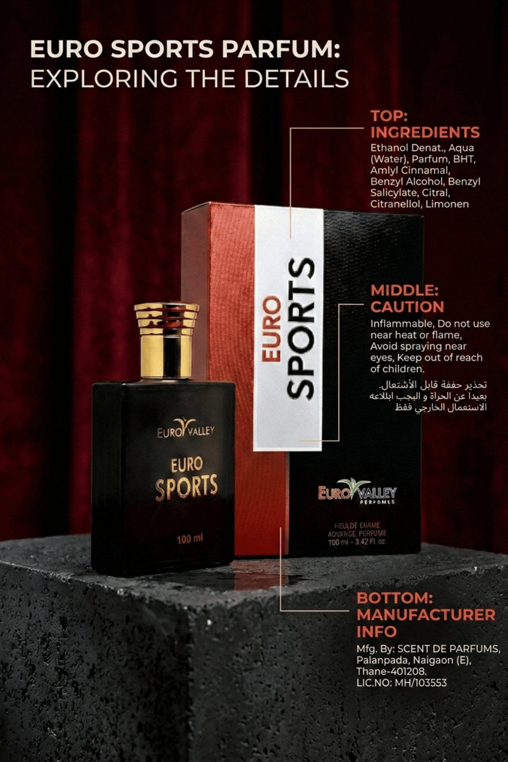 Euro Valley Euro Sports Eau de Parfum 100ml – Premium Matte Black Luxury Fragrance for Men - Image 4 - Ruby Online