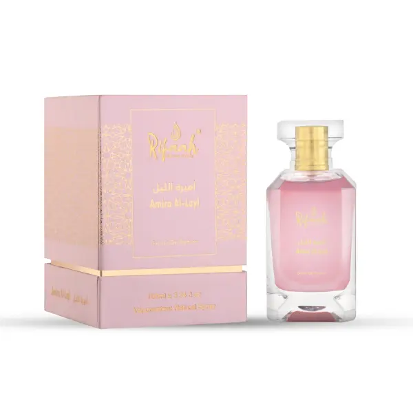 Rifaah Amira Al-Layl Luxury Extrait de Parfum 100ml – Elegant Rose Pink Arabian Perfume in Crystal Glass Bottle - Image 4 - Ruby Online